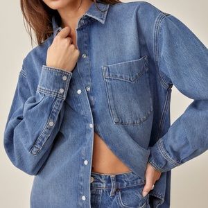 Reformation Kaci Relaxed Denim Shirt